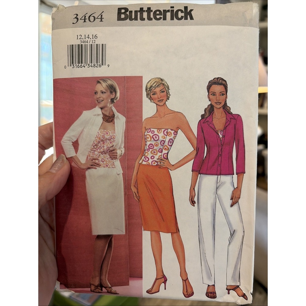 Butterick 3464 Sewing Pattern Misses Petite Shirt Bustier Skirt Pants Size 12-16